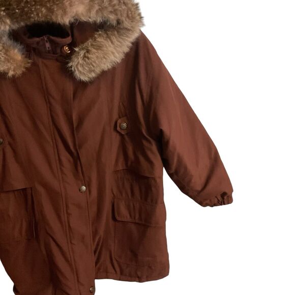 Larry Levine Women's Sz S Removable Raccoon Fur Hood Winter Parka Anorak - Picture 8 of 14